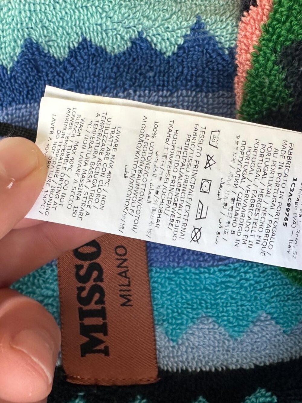 Missoni Multicolor Zigzag Hooded Terry Hooded Robe Short Medium - Picture 6 of 11